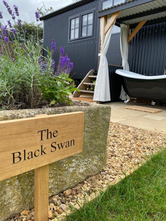 The Black Swan Shepherd Hut Ketton Esterno foto